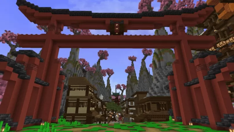 Old Japanese Town in the Cherry Biome Map