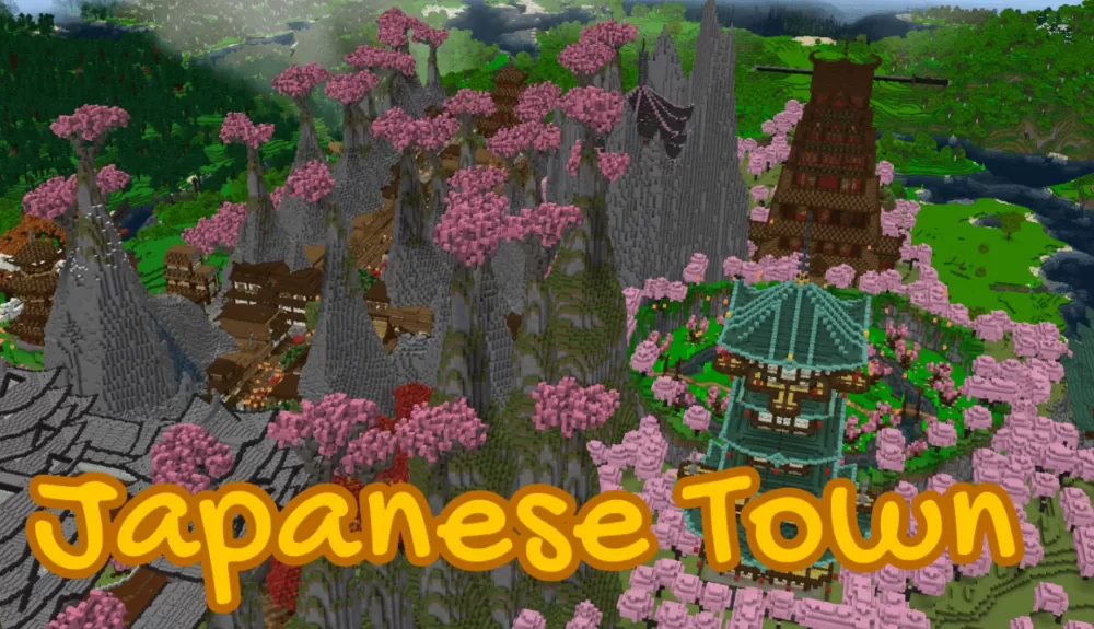 Old Japanese Town in the Cherry Biome Map