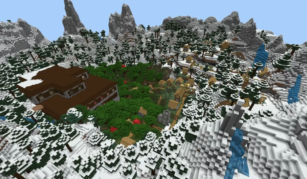 Beautiful Mountain Village with Mansion Seed