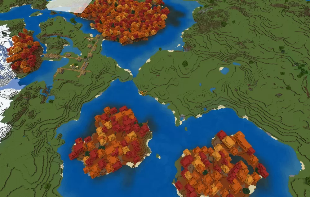 Dappled Forest Islands with Two Villages Seed