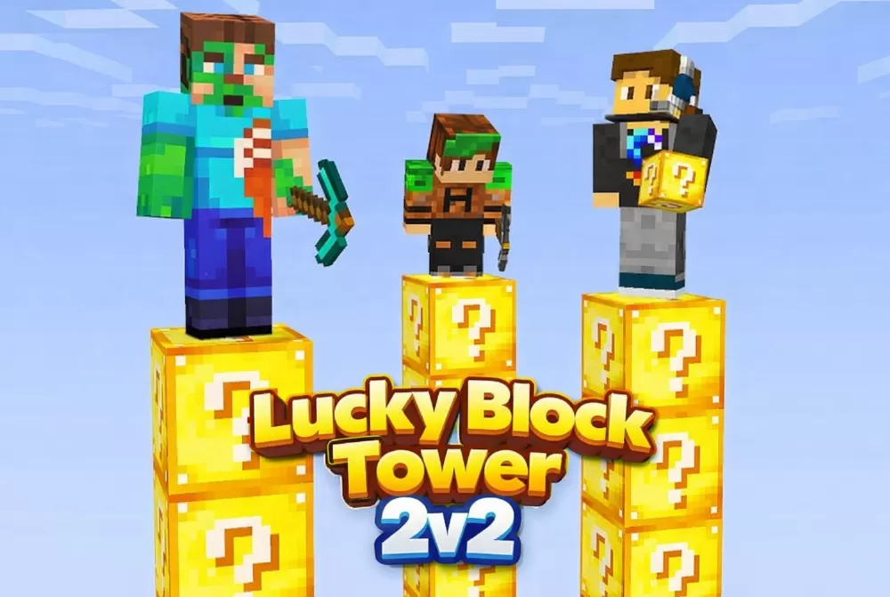 Lucky Block Tower 2v2 