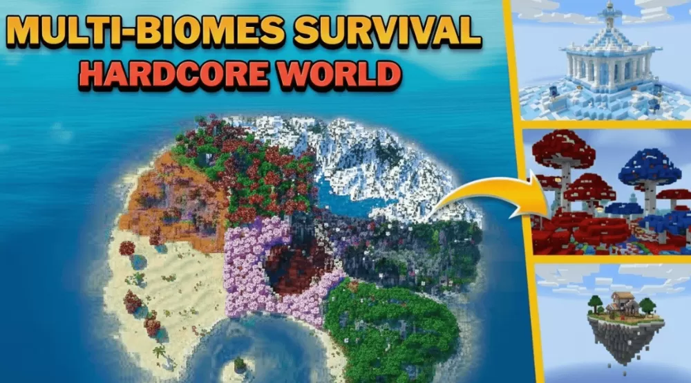 Multi-Biomes Survival Hardcore Map