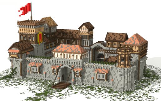 Medieval castle house for minecraft