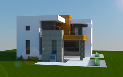Simple modern house schematic - building