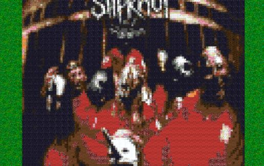 Slipknot Self-titled 1999 album cover pixel art schematic - building