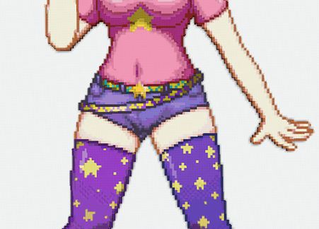 Pink girl with stockings PixelArt
