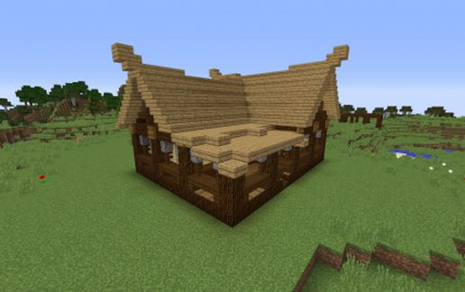 Wooden house schematic - building