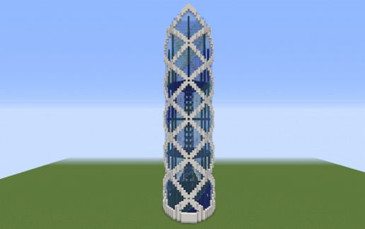 Blue Modern Tower schematic - building