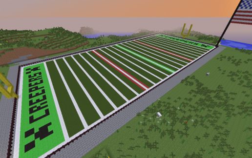 Full Scale Football Field with American Flag schematic - building