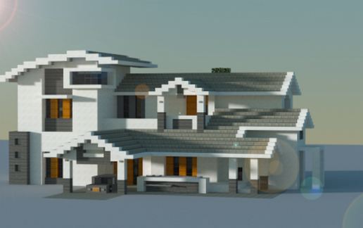 Modern house schematic - building
