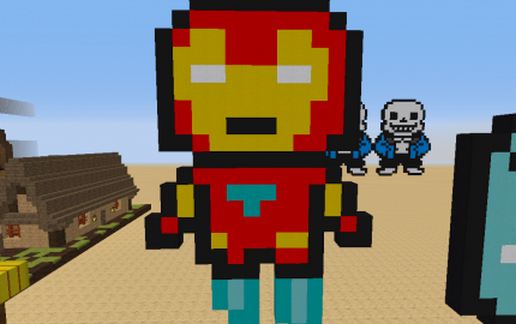 Iron Man Pixel Art schematic - building