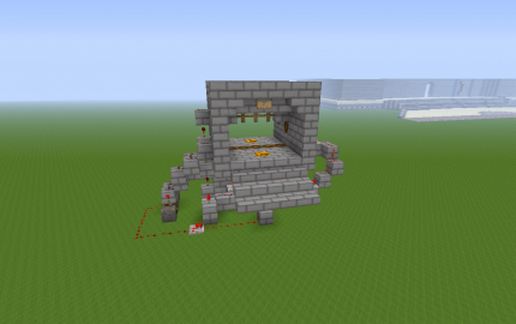 System redstone door (5 by 3 pistons) schematic - building