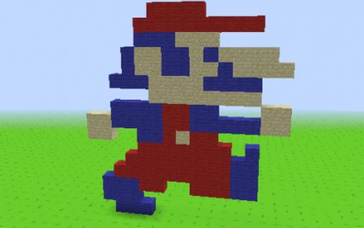 Mario pixel art schematic - building