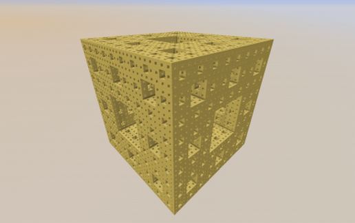 Fourth Iteration Menger Sponge schematic - building