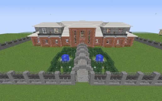 Mansion with partial garden schematic - building