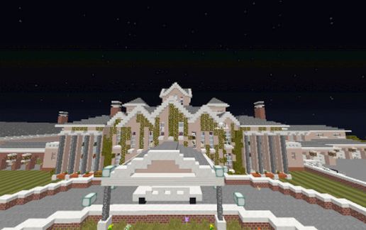 Minecraft Mansion with Interior Design and outside decorations.