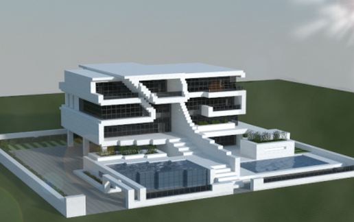 Large modern house schematic - building