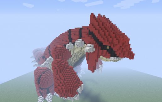 Giant 3D Pixel art Groudon schematic - building