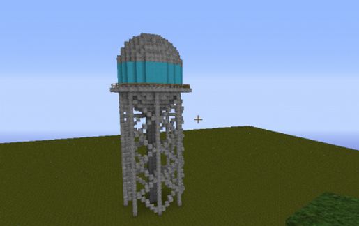 Modern water tower schematic - building