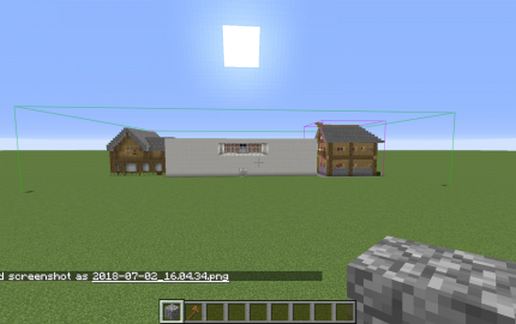 Elevator and 2 houses with 1 building schematic - building
