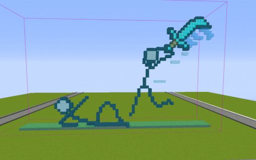 Stickman Fight Pixel Art schematic - building