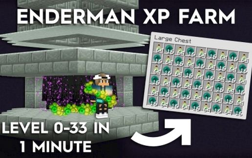 Minecraft Enderman 1 Hit Farm - Super Fast XP schematic - building