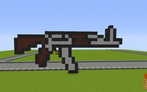 AK-47 Pixel Art schematic - building