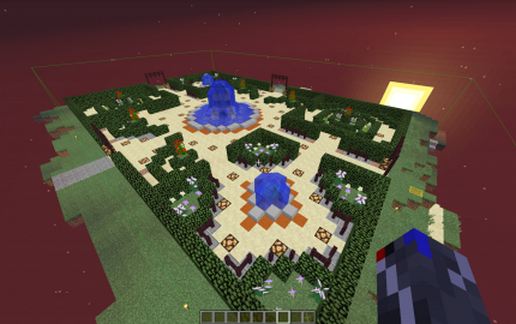Illuminated garden schematic - building