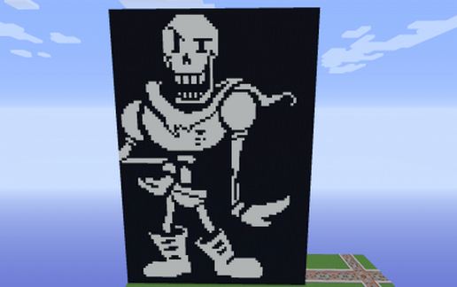 Papyrus art Battle Undertale Minecraft schematic - building