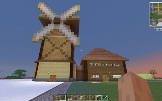 Windmill with house