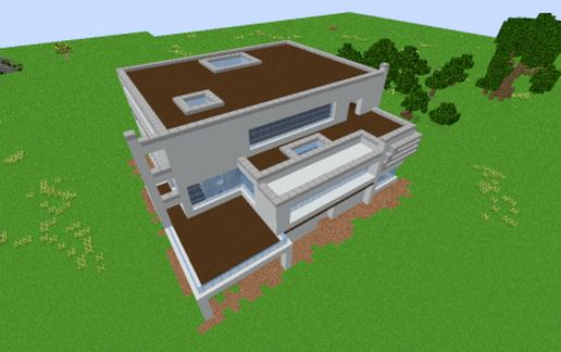 Modern White Concrete Mansion schematic - building