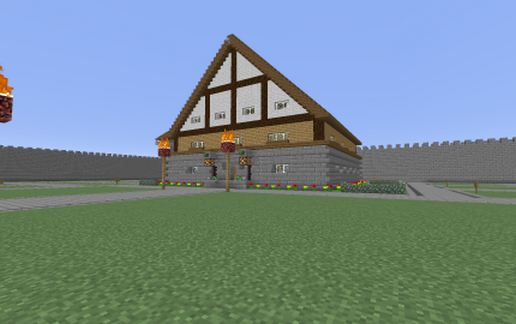 Castle with self contained town schematic - building