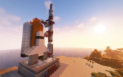 Space Shuttle with Moon schematic - building