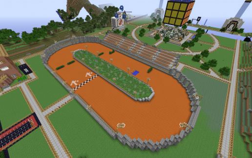 Horse race track schematic - building