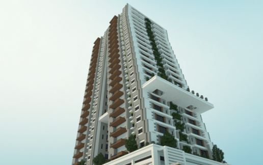 Tilted Modern Building schematic - building