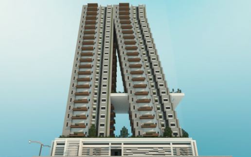 Tilted Modern Building