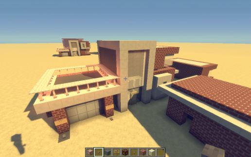 Modern house with a working garage schematic - building