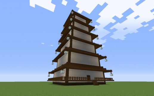 Asian 6 Storey Pagoda schematic - building