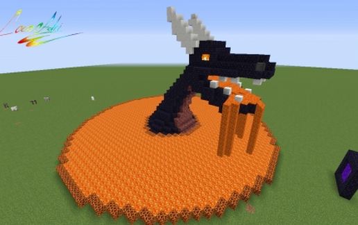 Obsidian Dragon with lava schematic - building