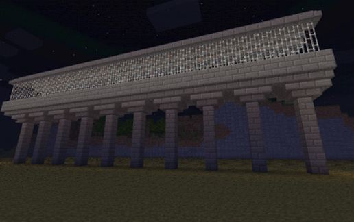 Advanced Minecart Bridge #1 Straight Rail schematic - building