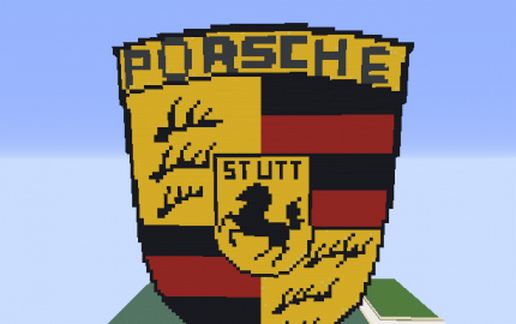 Porsche logo pixel art (big) schematic - building