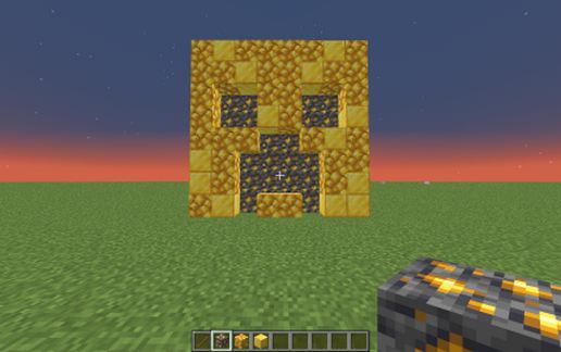 Gold Creeper Mob Head schematic - building