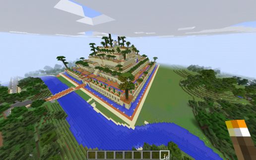 The Hanging Gardens of Babylon (7 Ancient Wonders of the World) schematic - building