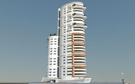 Modern apartment building schematic - building
