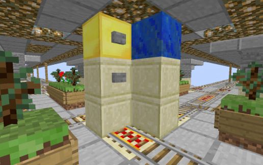 Drive on the Right Dual Simplex Minecart Track Intersection schematic - building