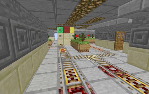 Drive on the Right Dual Simplex Minecart Track Intersection
