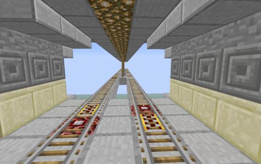 Drive on the Right Dual Simplex Minecart Track Intersection
