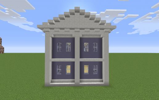 Light blue-white classical house