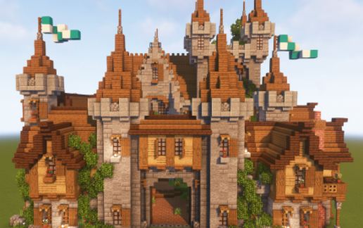 Overgrown medieval castle schematic - building