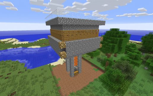 Simple Iron Farm schematic - building